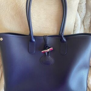 Longchamp Blue Tote Bag with Minimalist Design